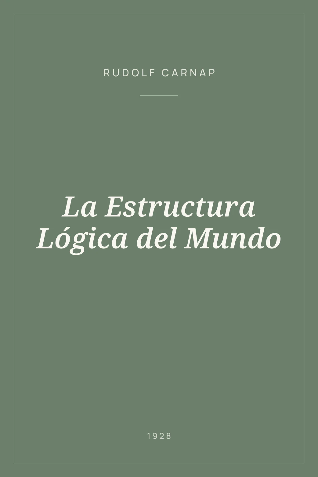 Portada de La Estructura Lógica del Mundo