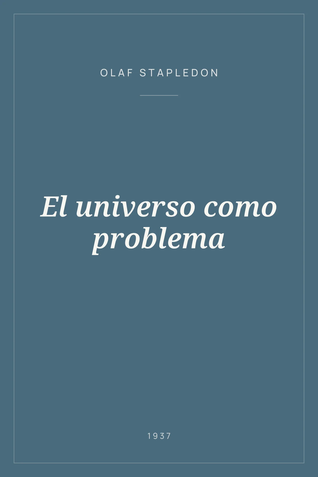 Portada de El universo como problema