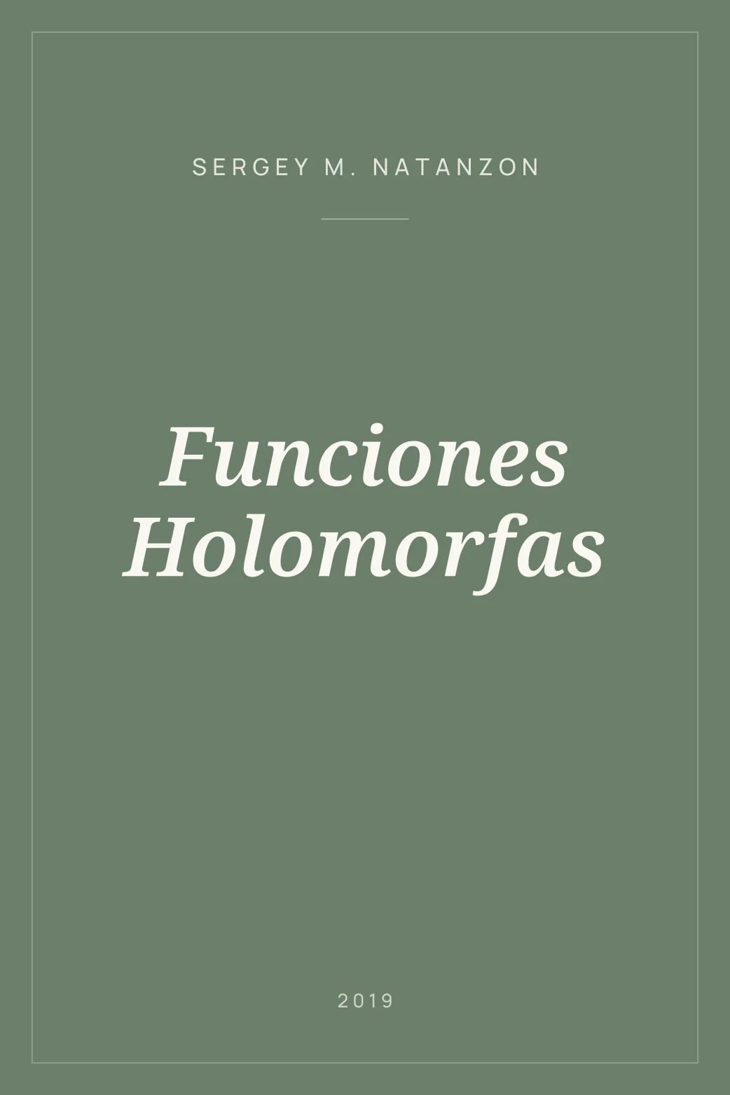 Portada de Funciones Holomorfas