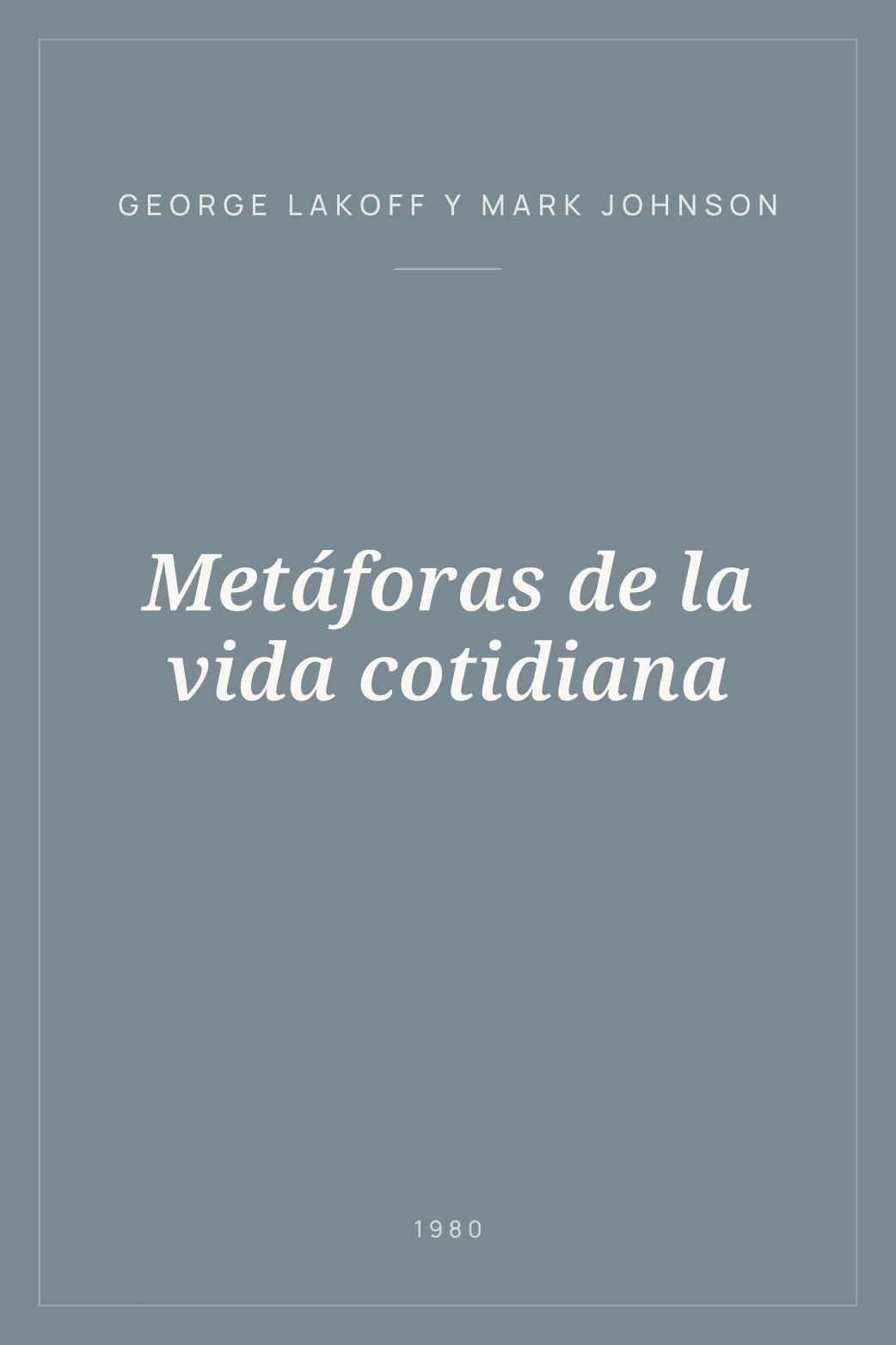 Portada de Metáforas de la vida cotidiana