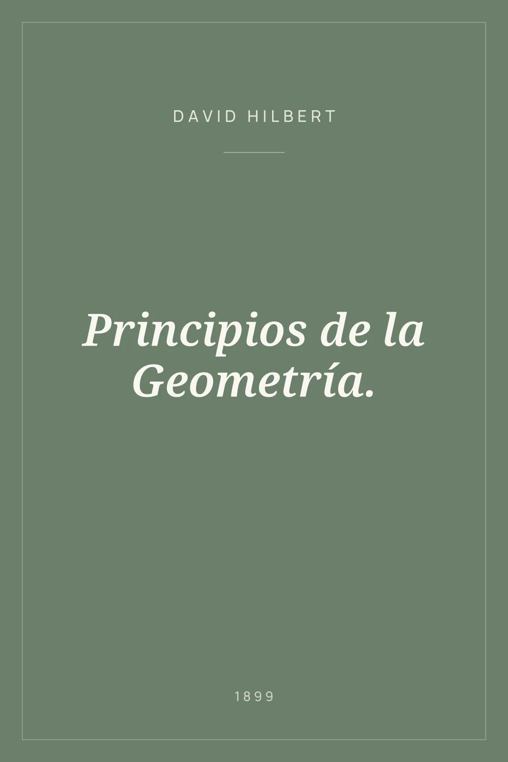 Portada de Principios de la Geometría.
