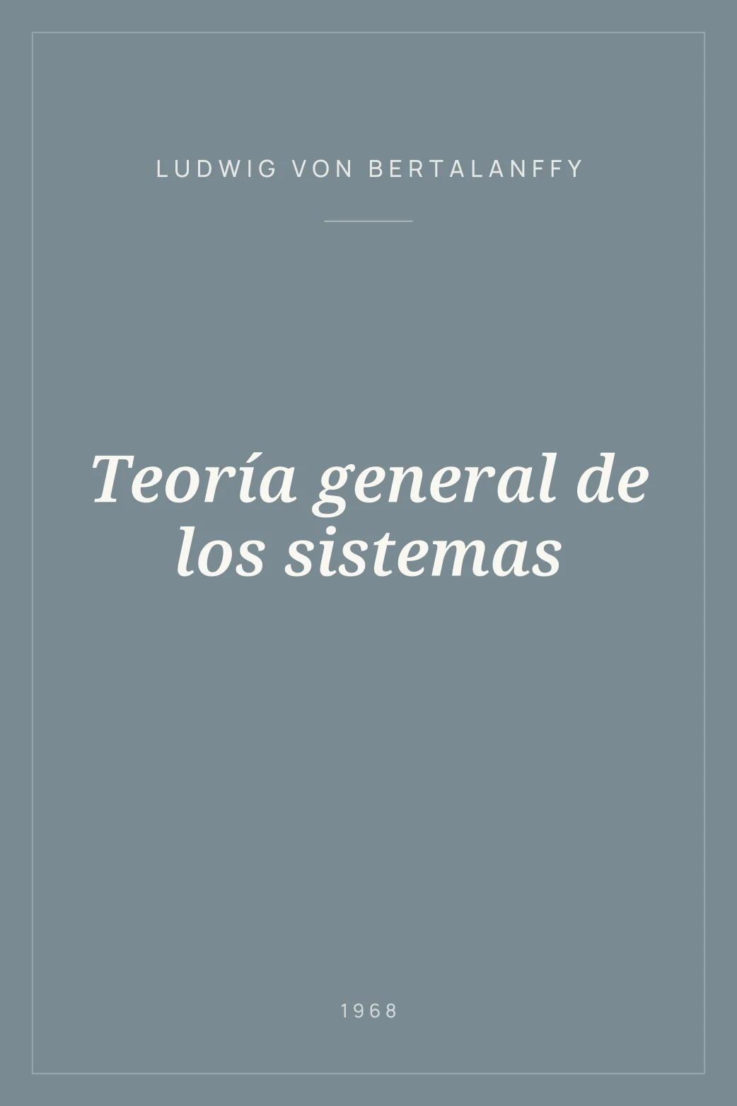 Portada de Teoría general de los sistemas