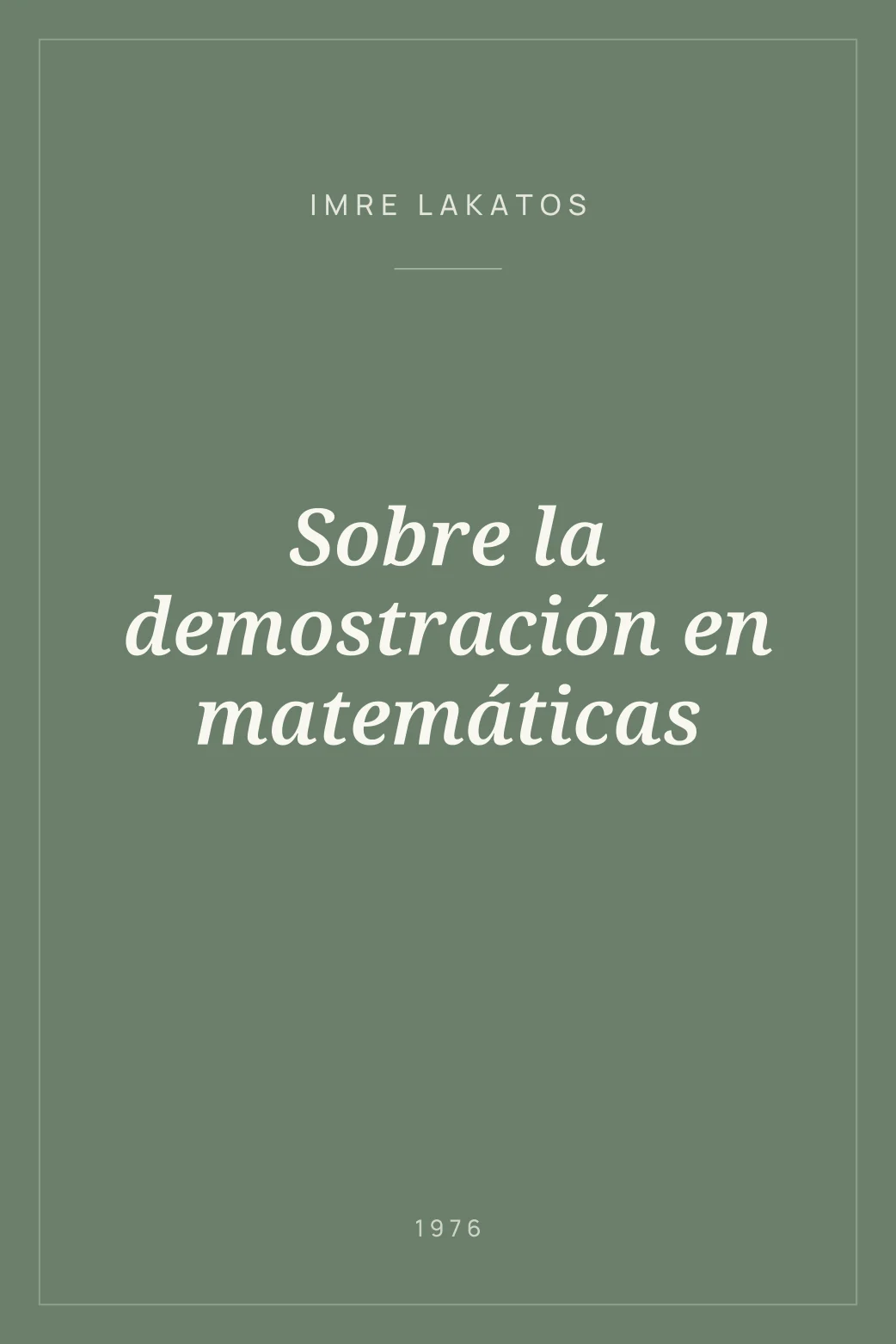 Portada de Sobre la demostración en matemáticas