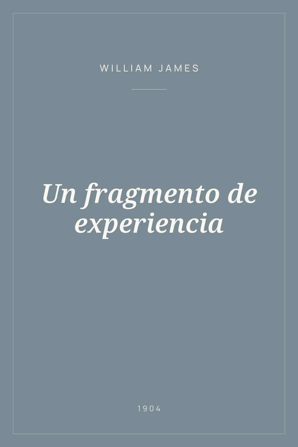 Portada de Un fragmento de experiencia