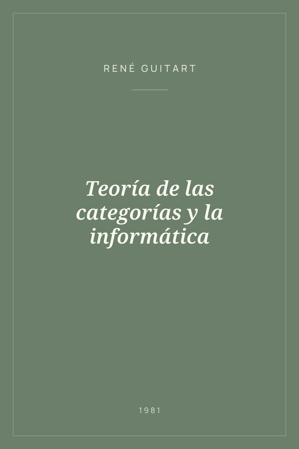 Portada de Teoría de las categorías y la informática