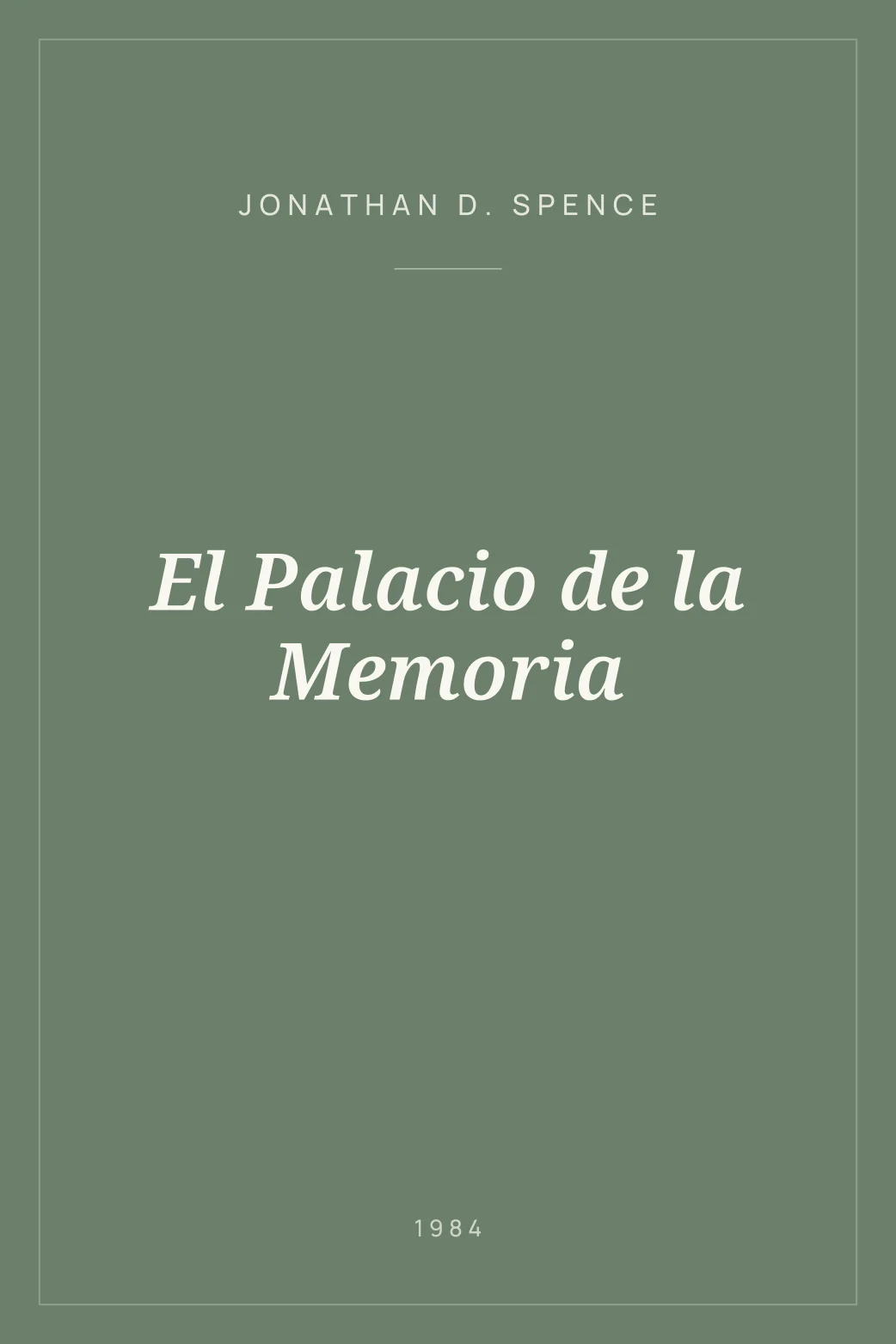 Portada de El Palacio de la Memoria