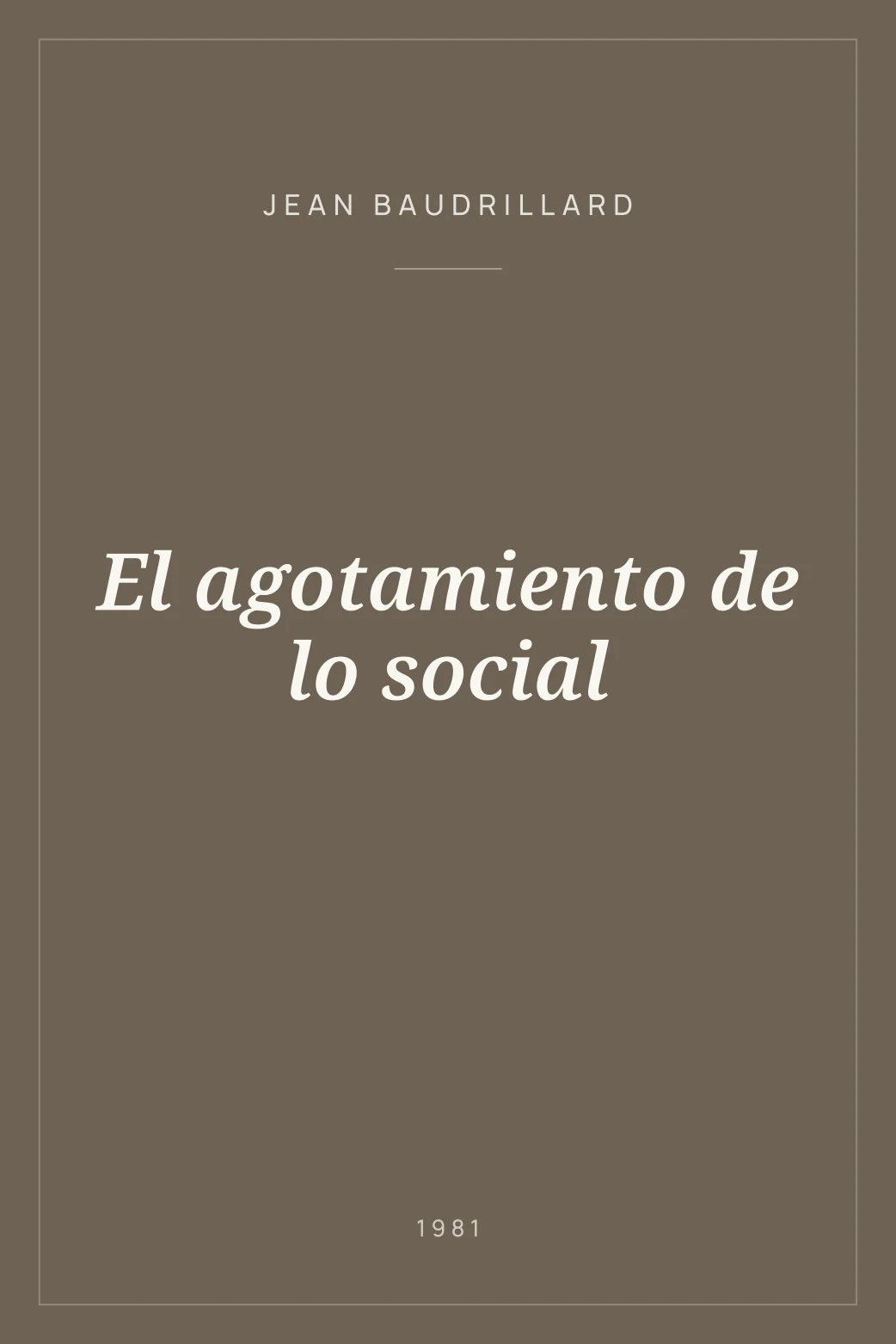Portada de El agotamiento de lo social
