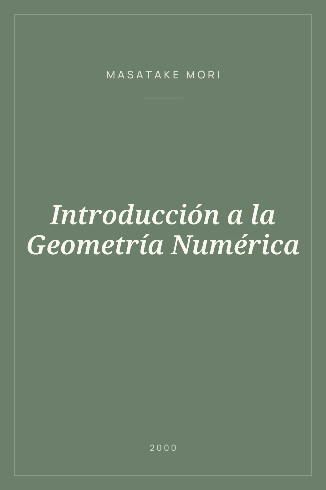 Portada de Introducción a la Geometría Numérica