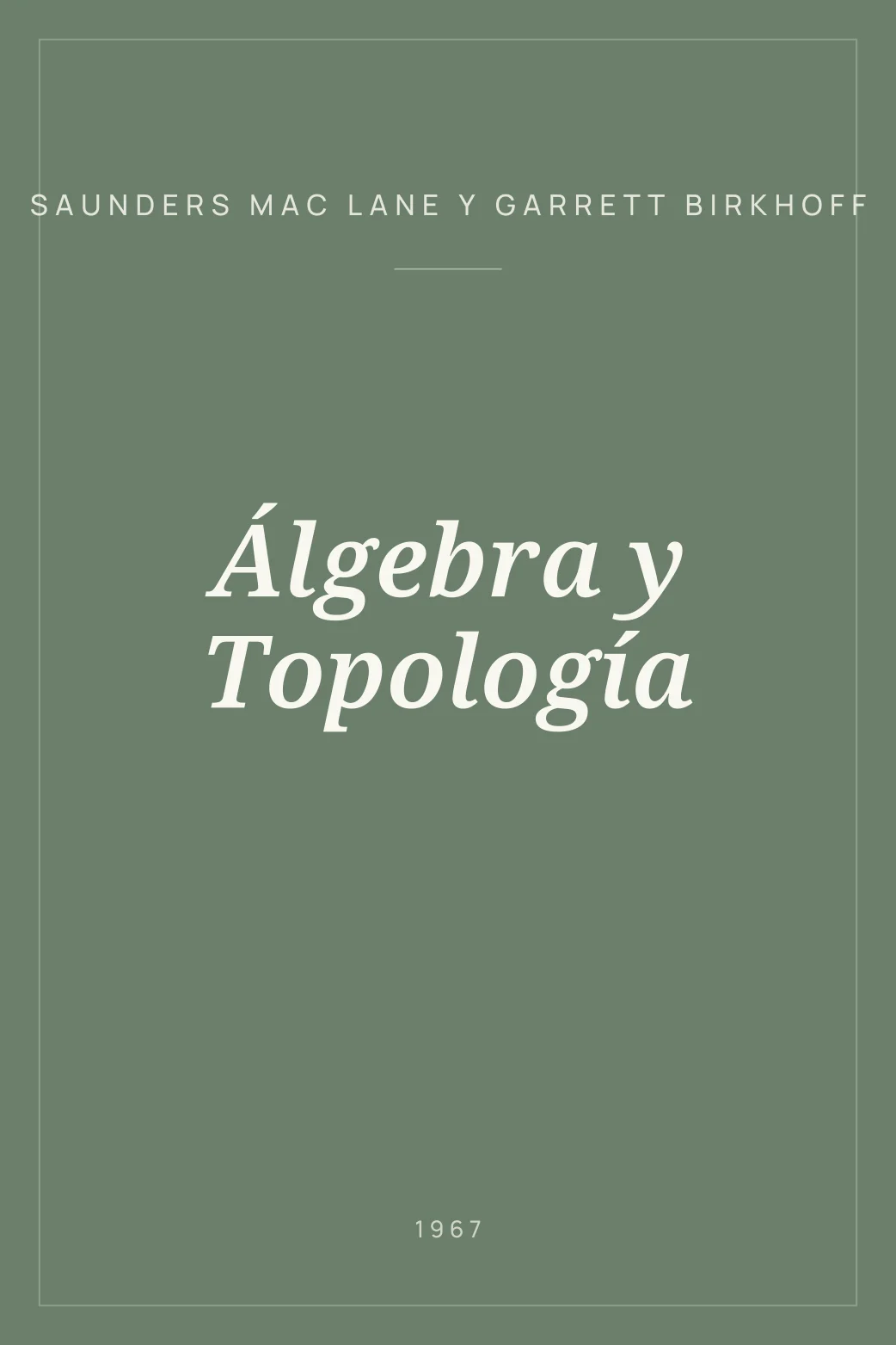 Portada de Álgebra y Topología
