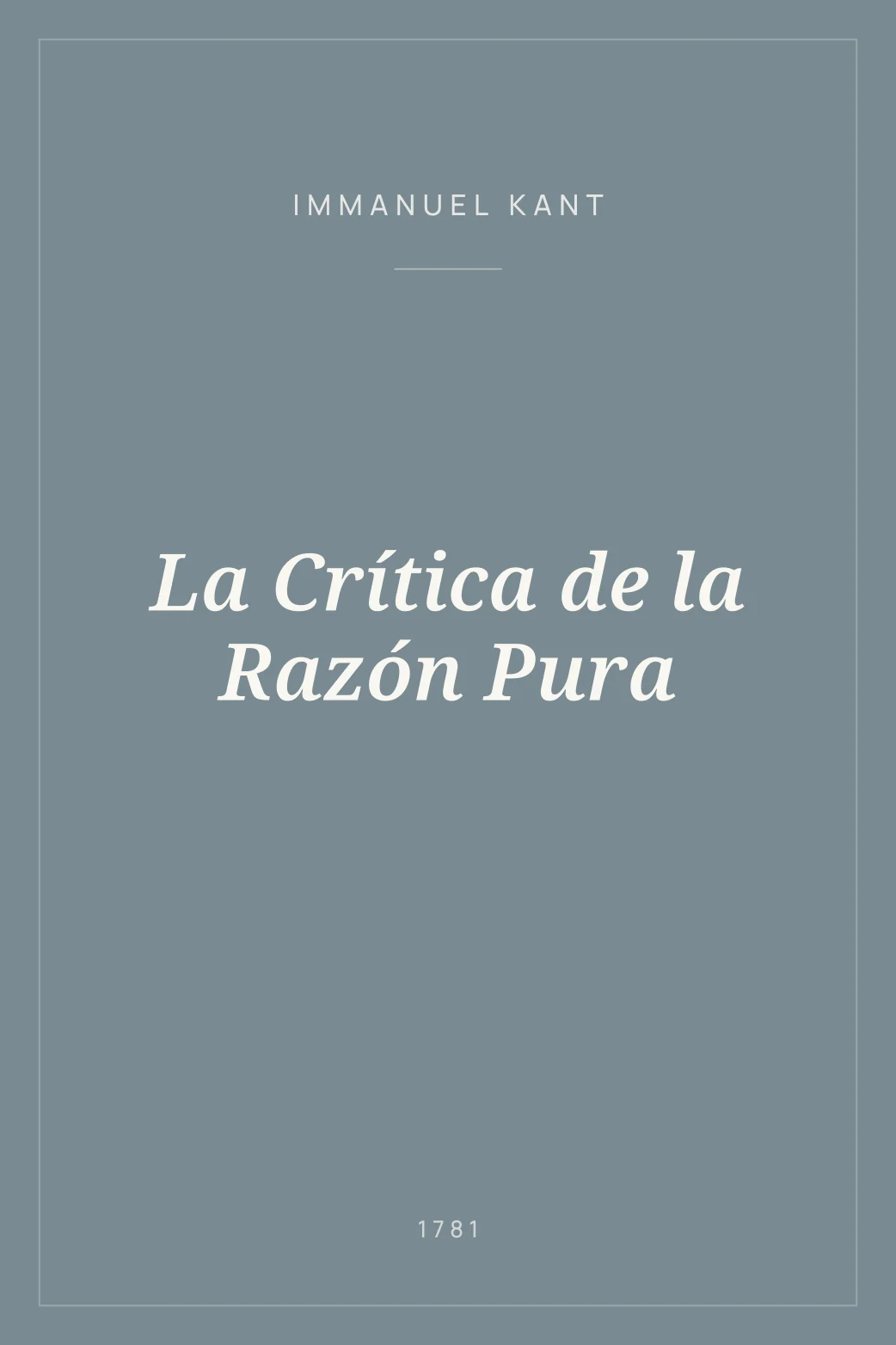 Portada de La Crítica de la Razón Pura