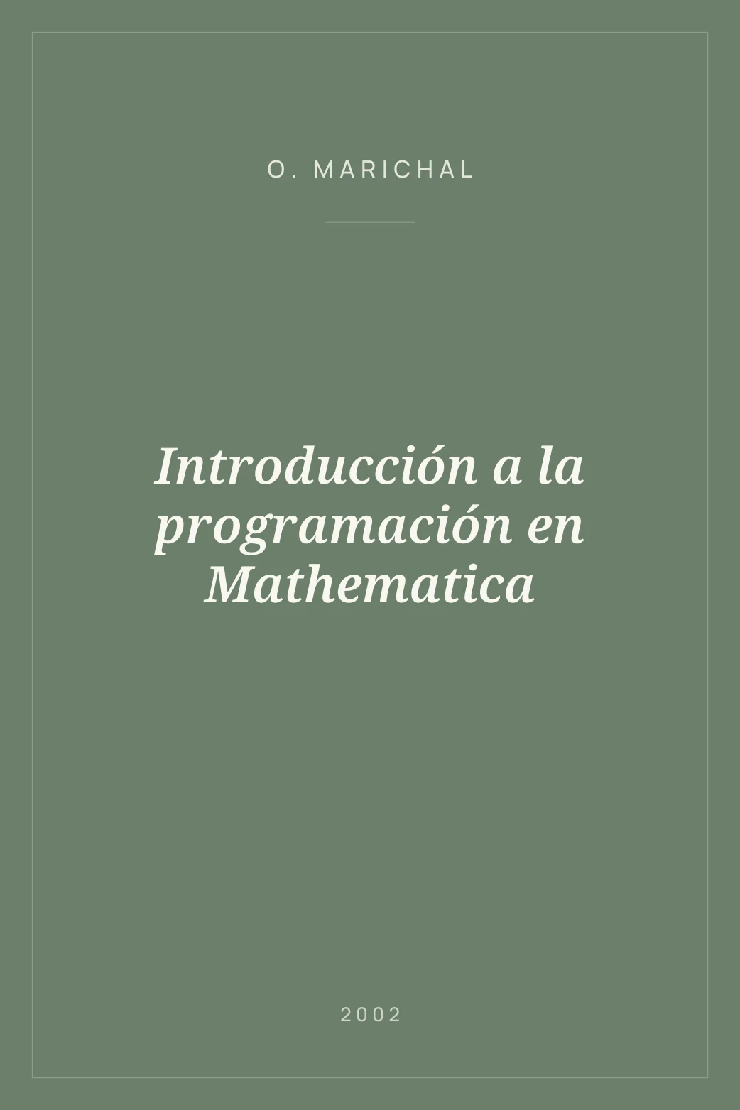 Portada de Introducción a la programación en Mathematica