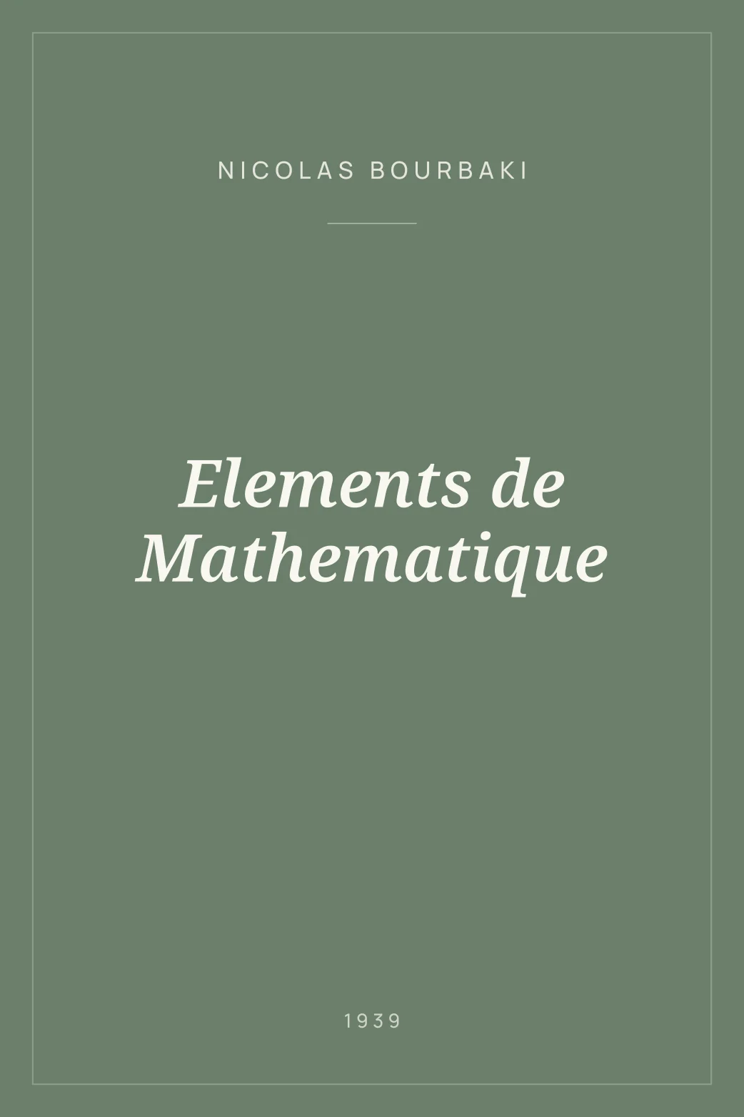 Portada de Elements de Mathematique
