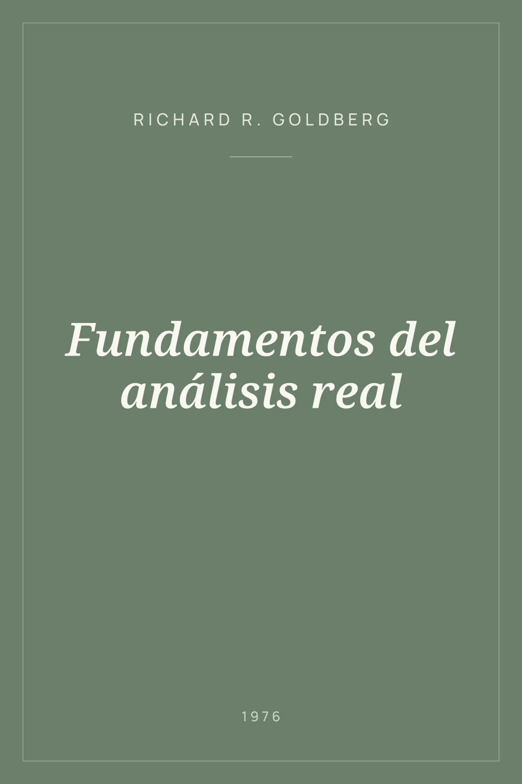 Portada de Fundamentos del análisis real