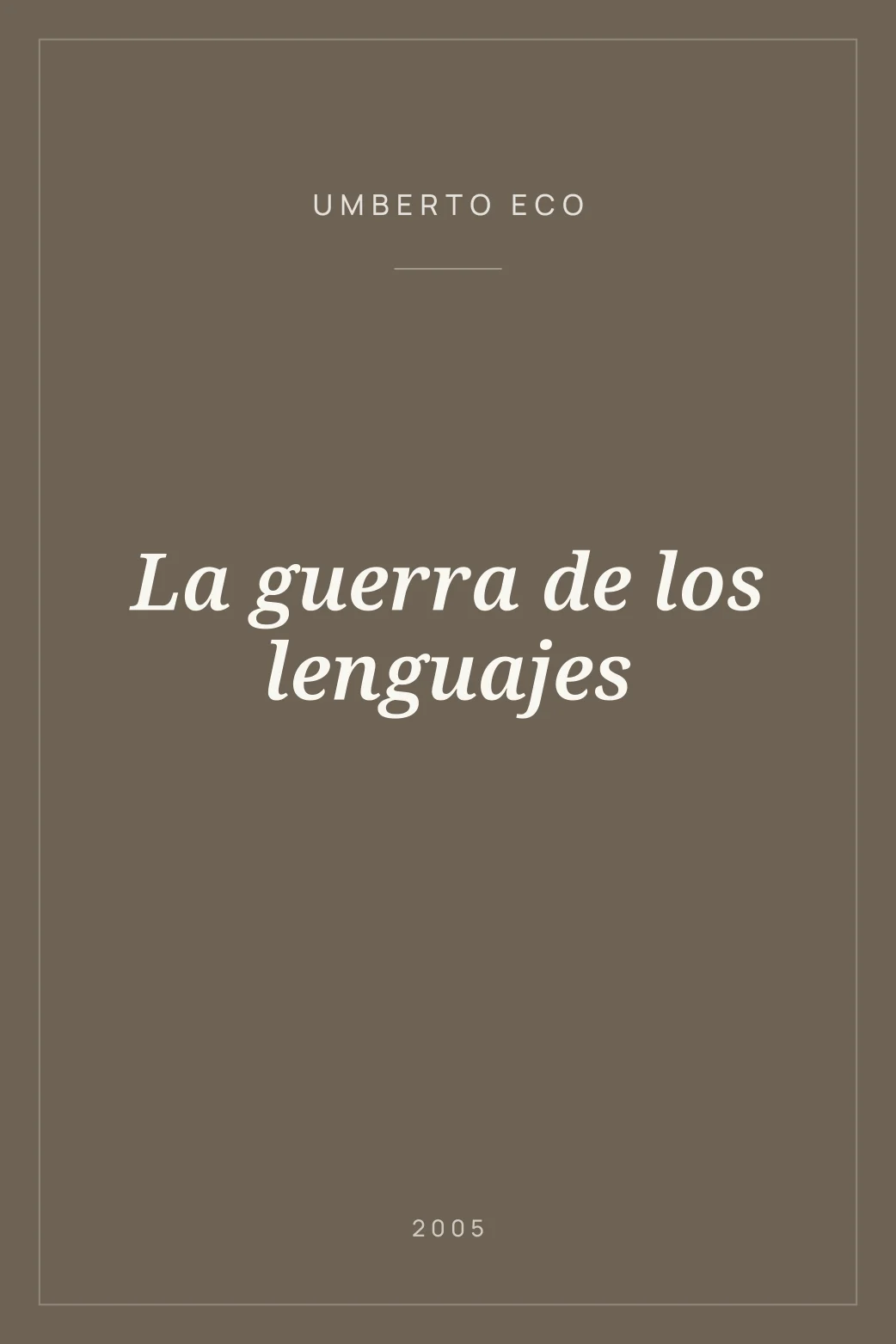 Portada de La guerra de los lenguajes