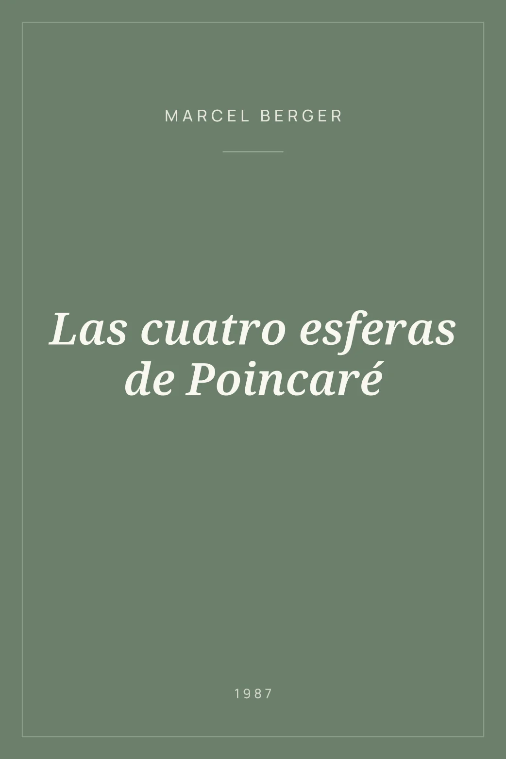 Portada de Las cuatro esferas de Poincaré