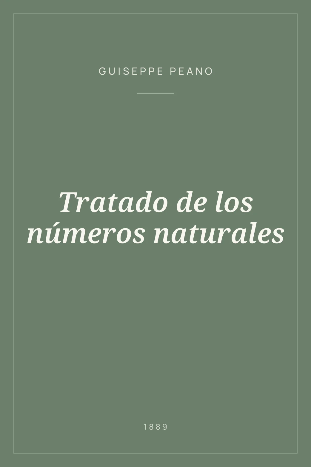 Portada de Tratado de los números naturales