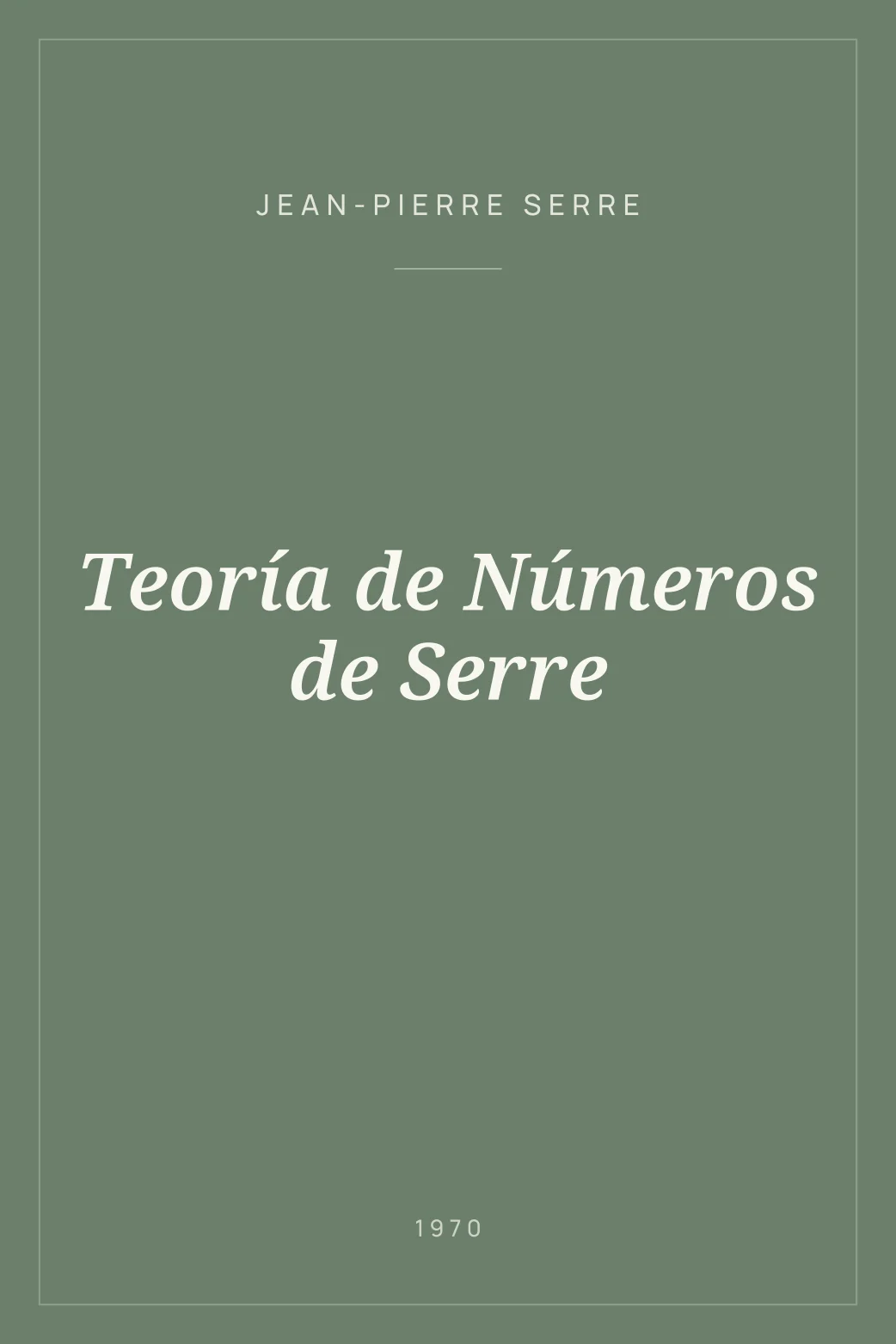 Portada de Teoría de Números de Serre