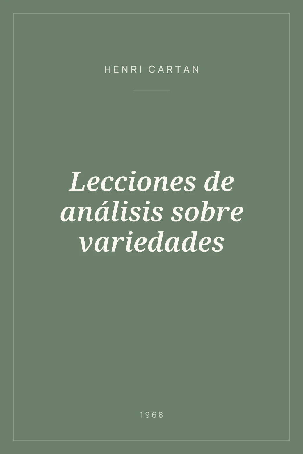 Portada de Lecciones de análisis sobre variedades