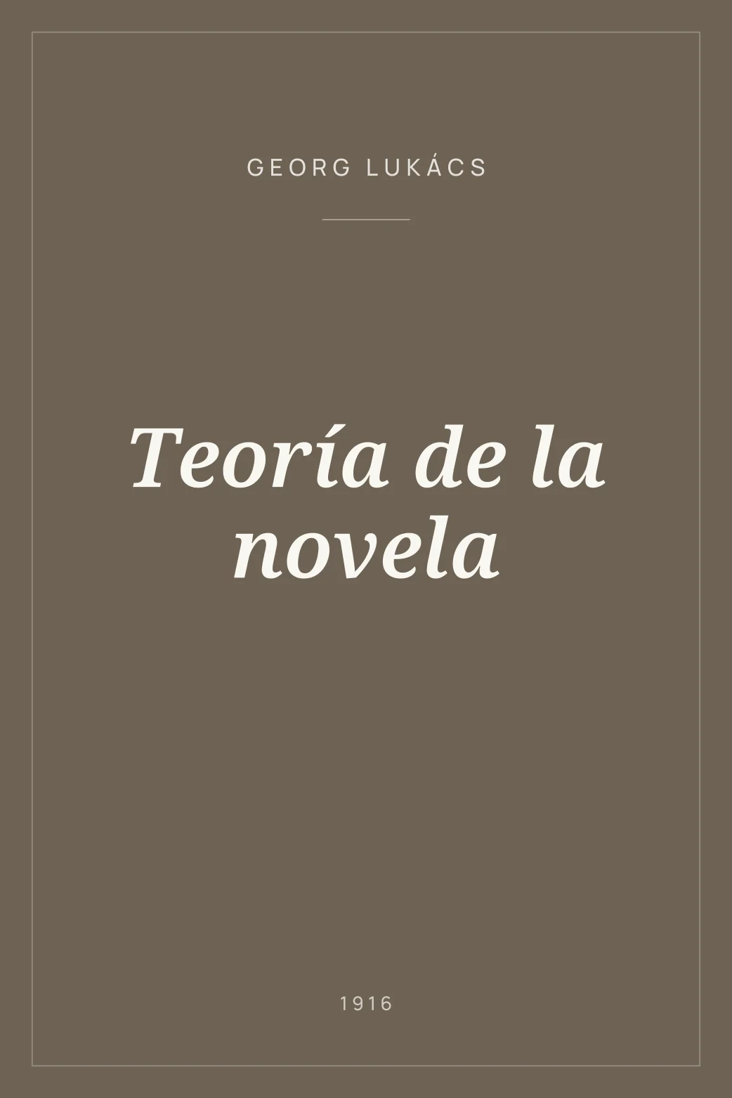 Portada de Teoría de la novela