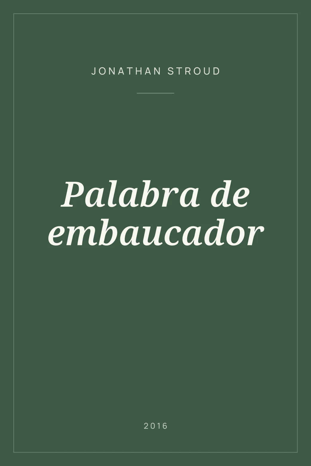 Portada de Palabra de embaucador
