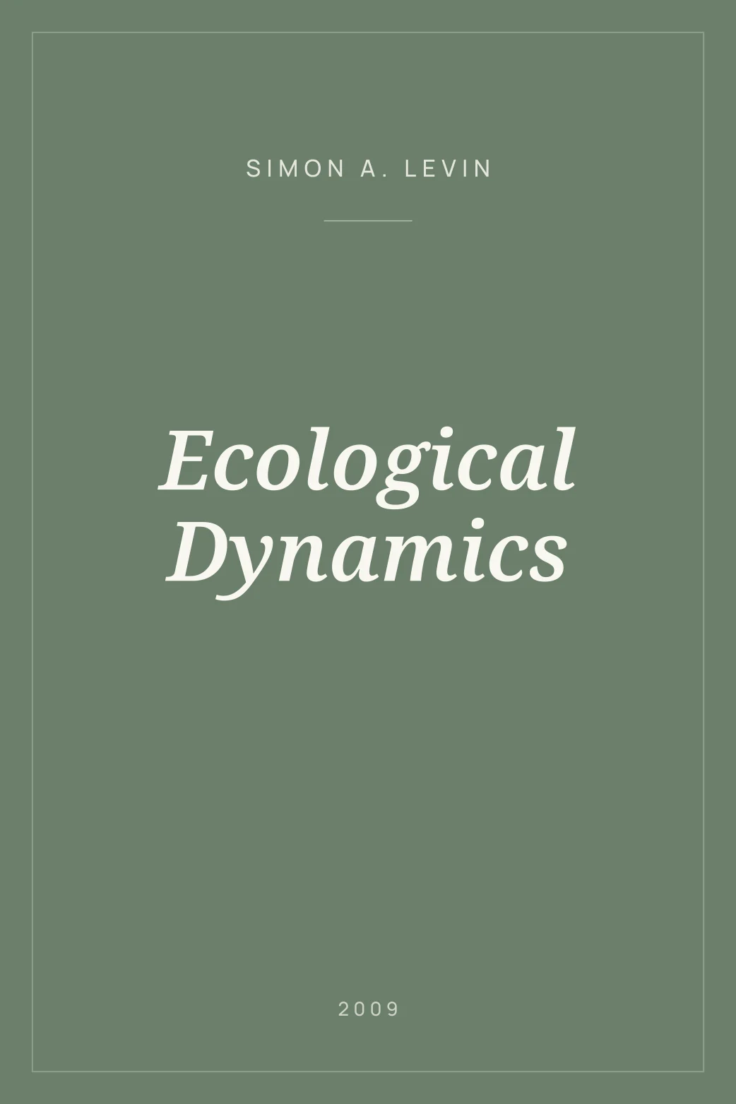Portada de Ecological Dynamics