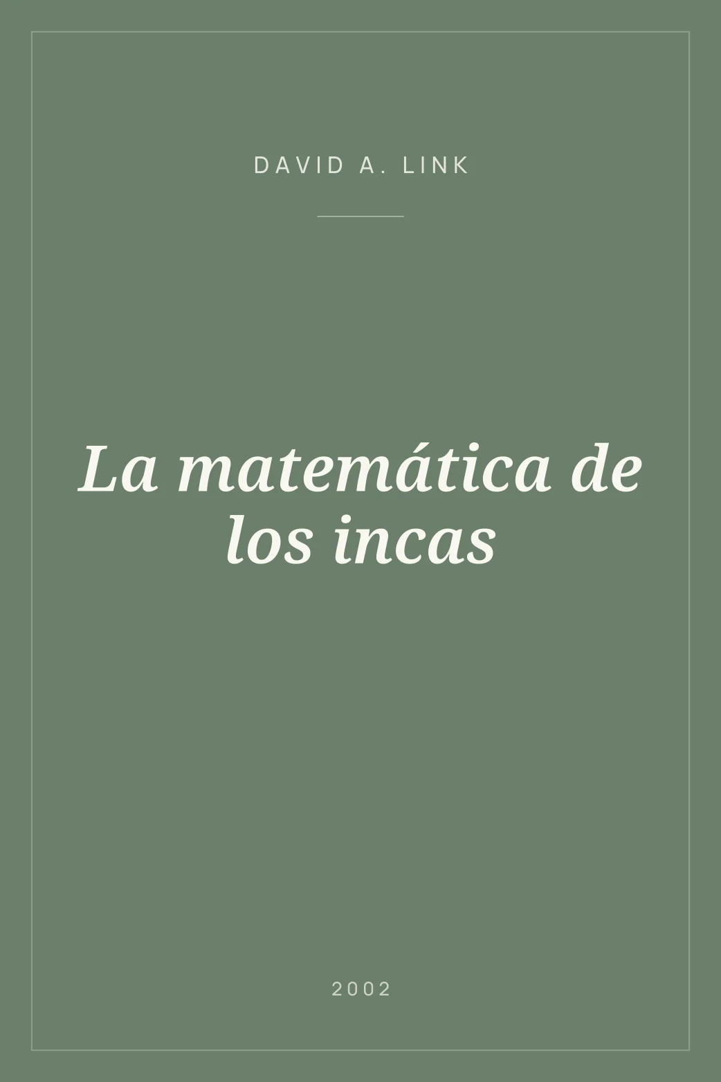 Portada de La matemática de los incas