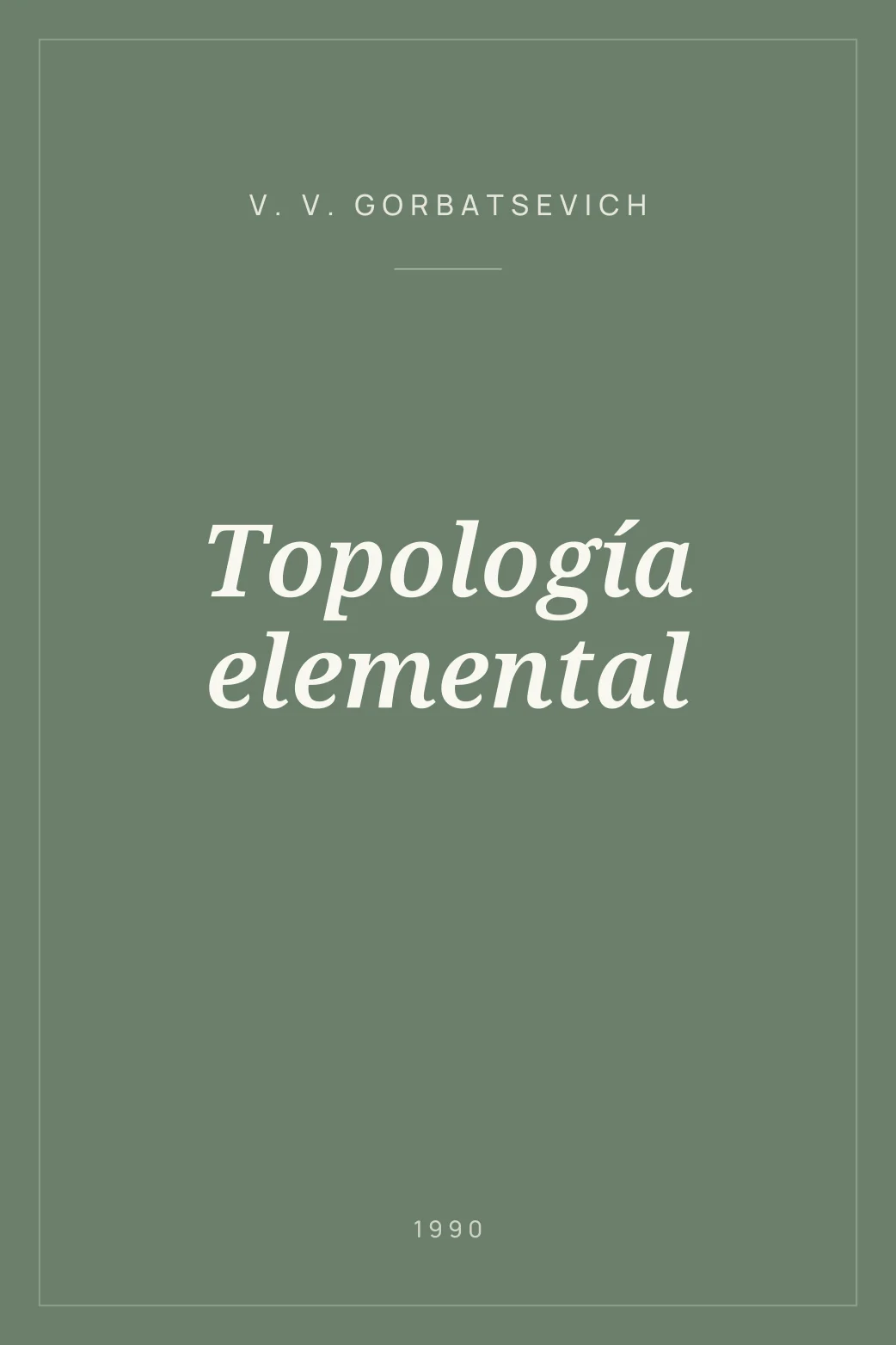 Portada de Topología elemental