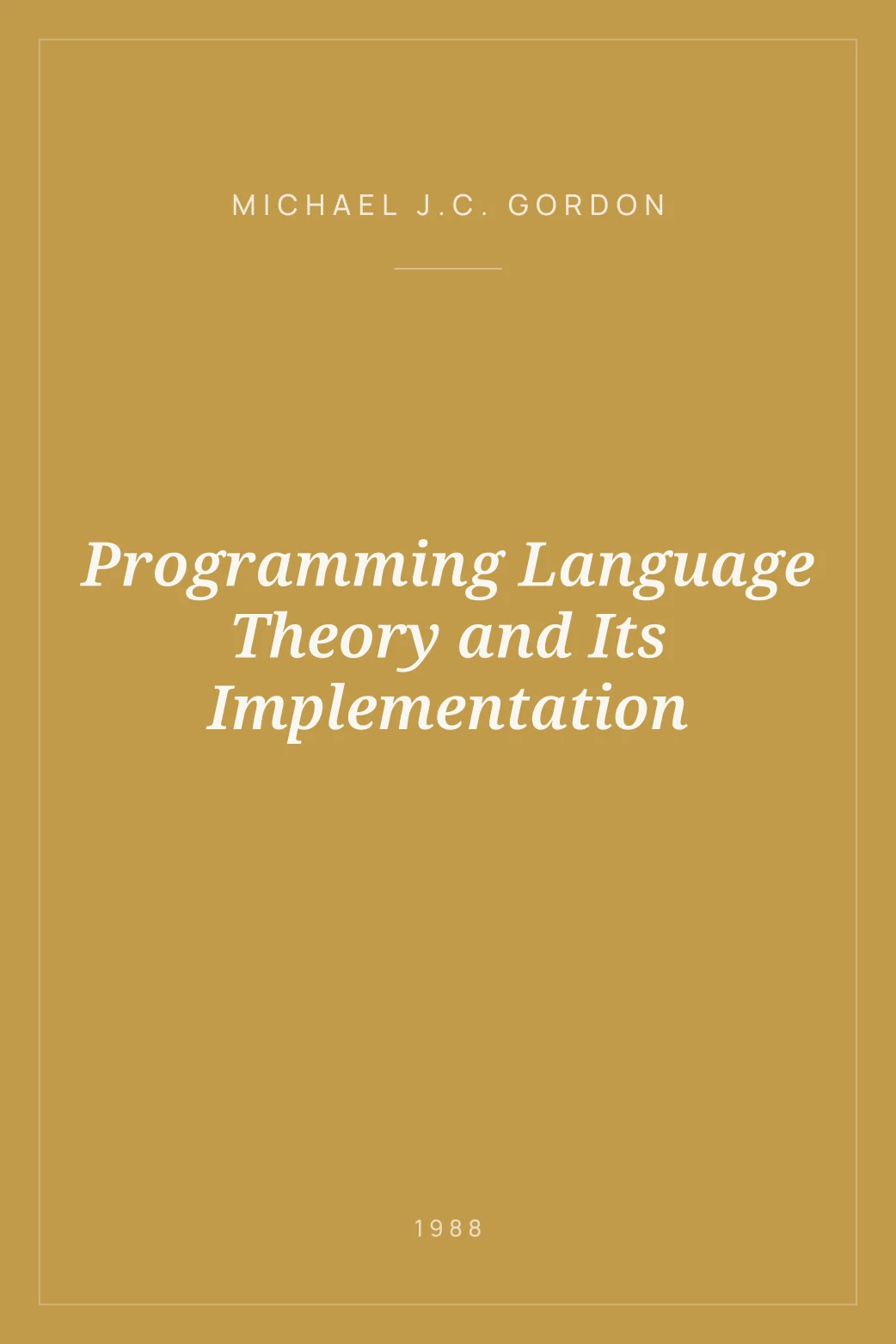 Portada de Programming Language Theory and Its Implementation