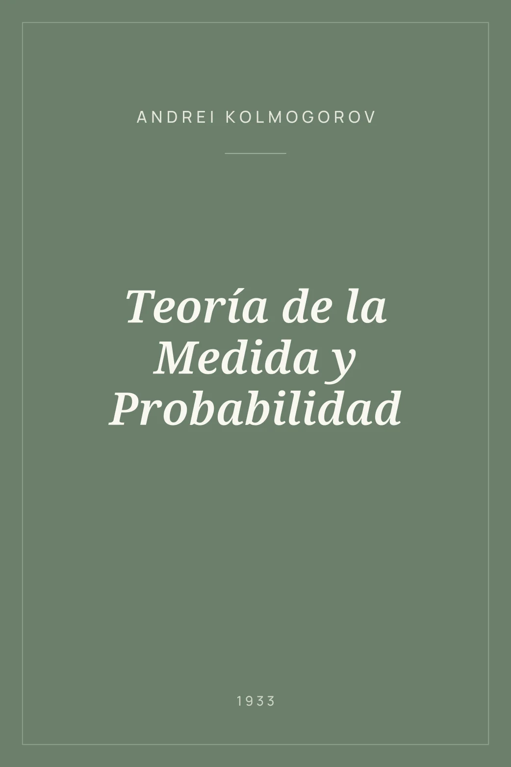 Portada de Teoría de la Medida y Probabilidad
