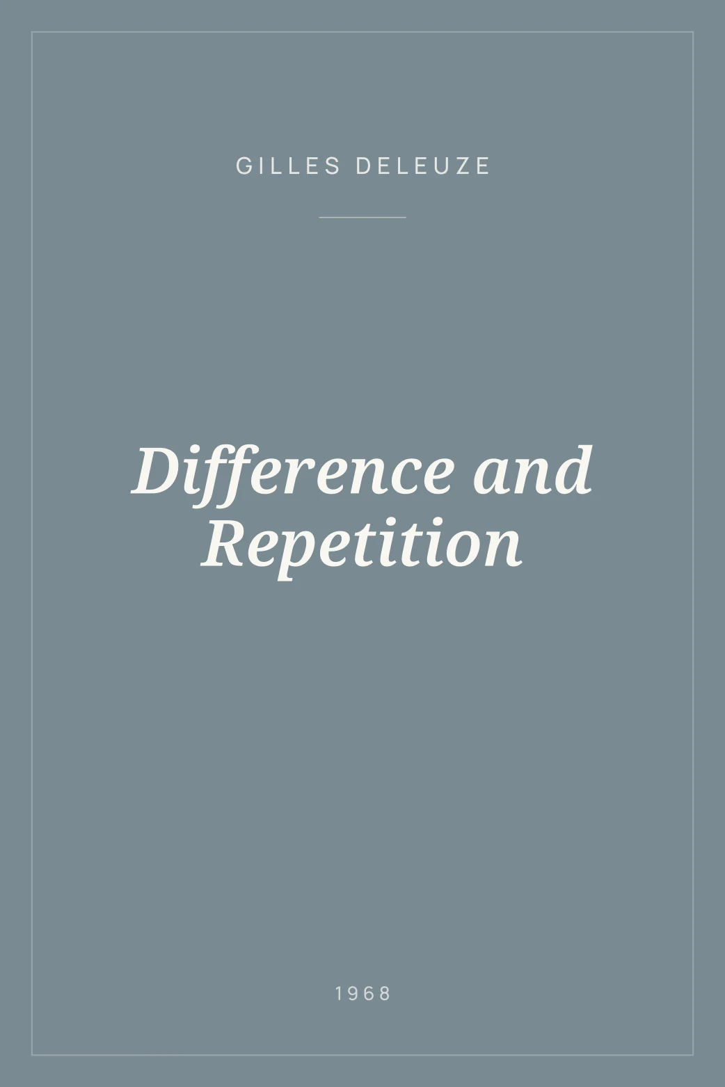 Portada de Difference and Repetition