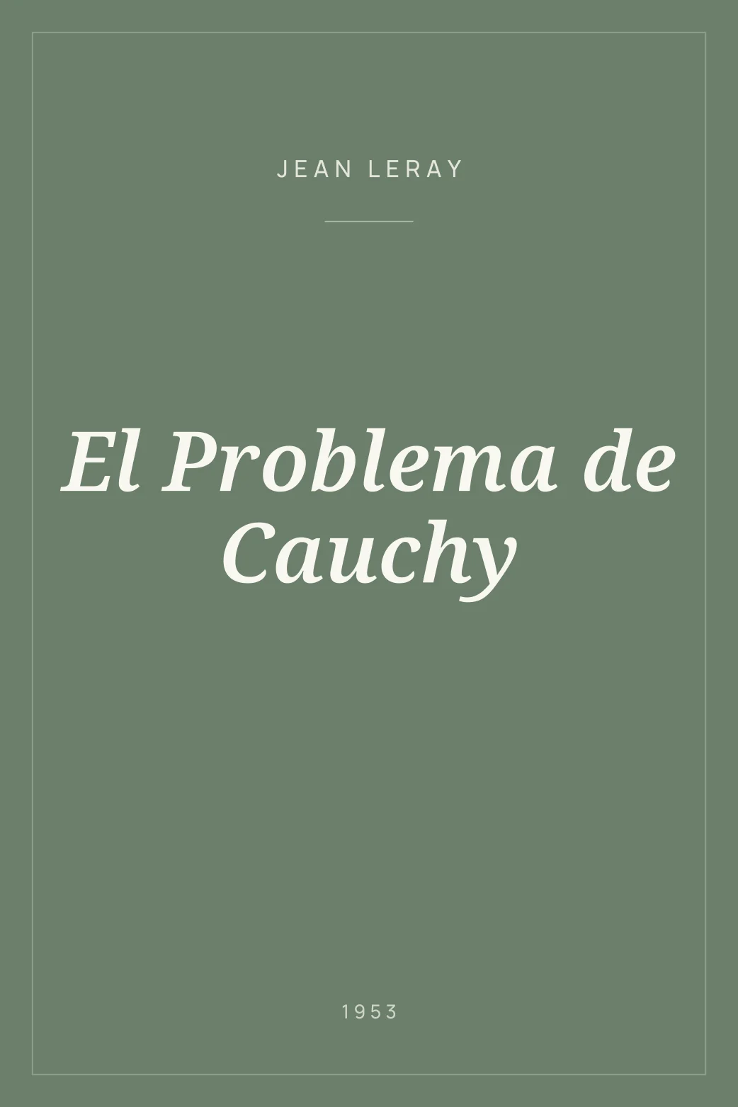 Portada de El Problema de Cauchy