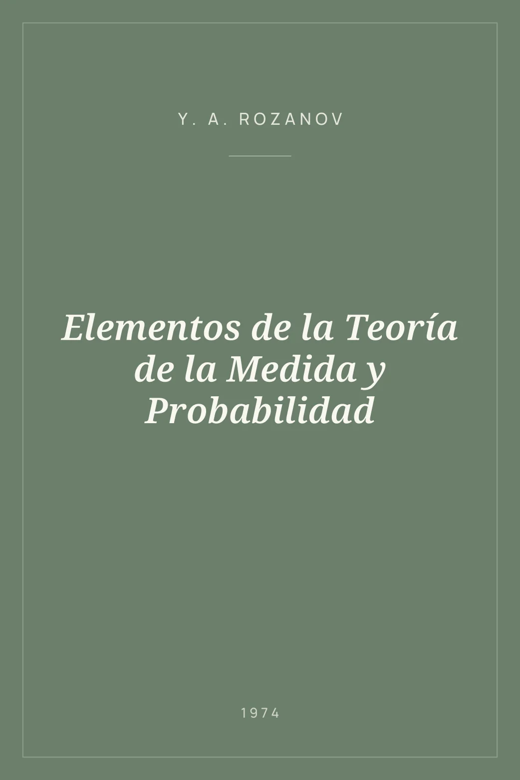 Portada de Elementos de la Teoría de la Medida y Probabilidad