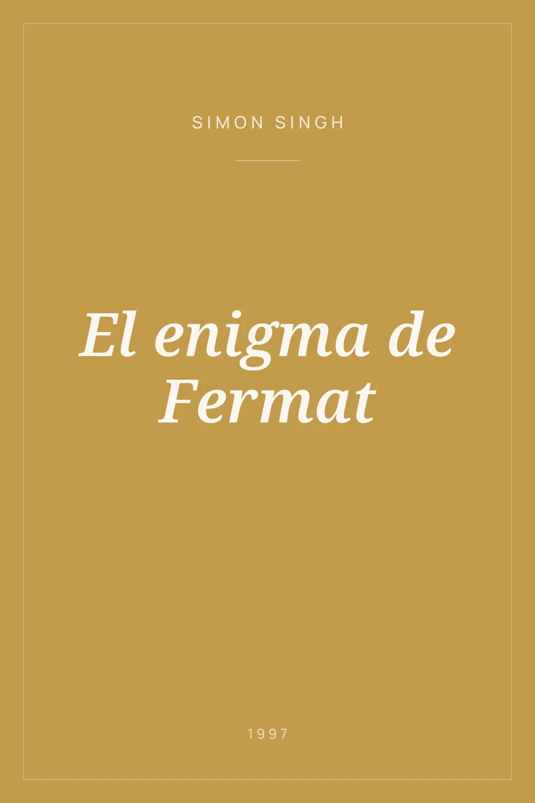 Portada de El enigma de Fermat