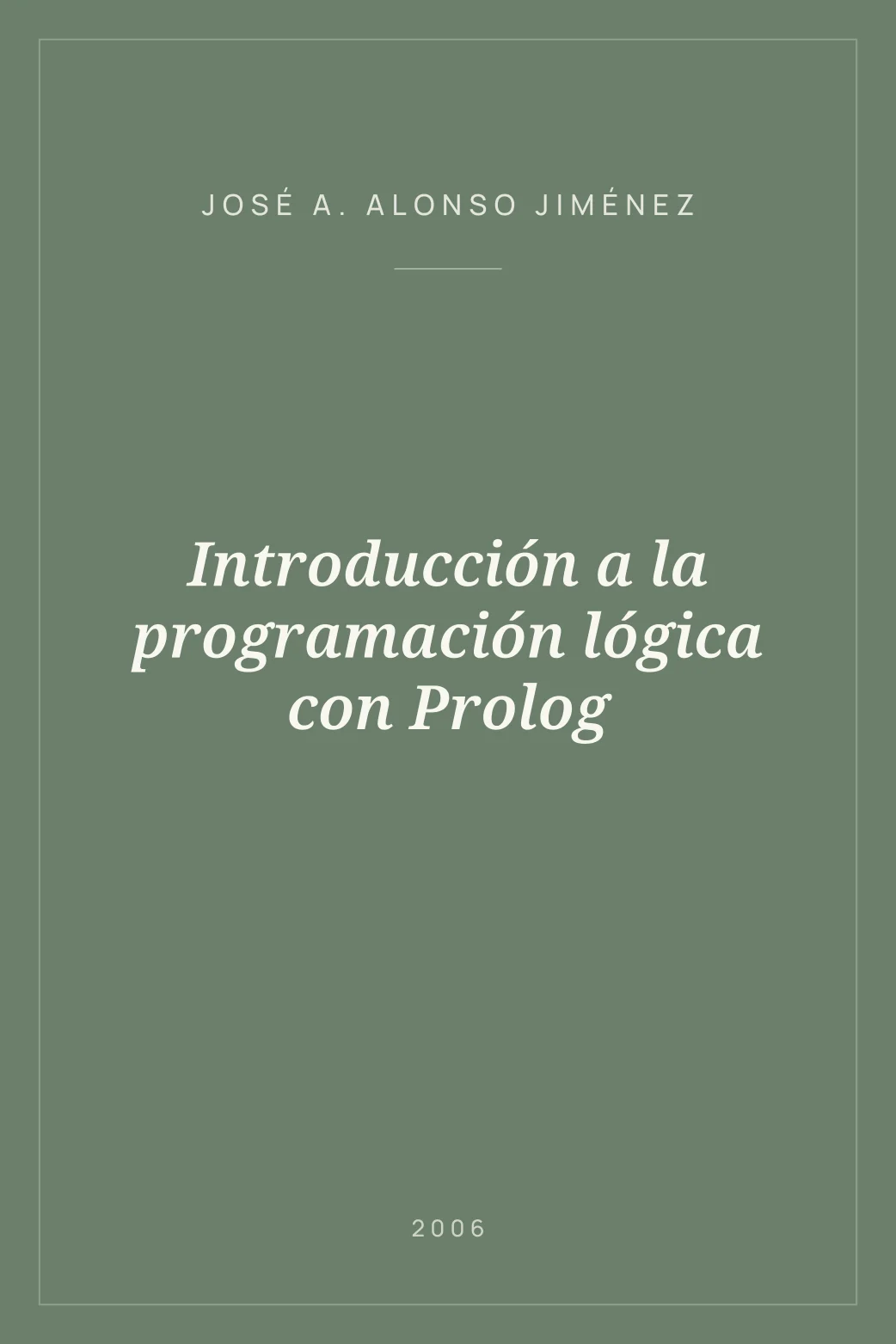 Portada de Introducción a la programación lógica con Prolog
