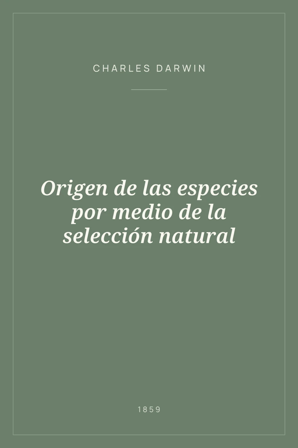 Portada de Origen de las especies por medio de la selección natural