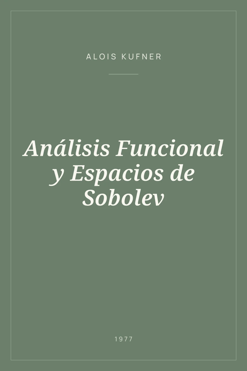 Portada de Análisis Funcional y Espacios de Sobolev