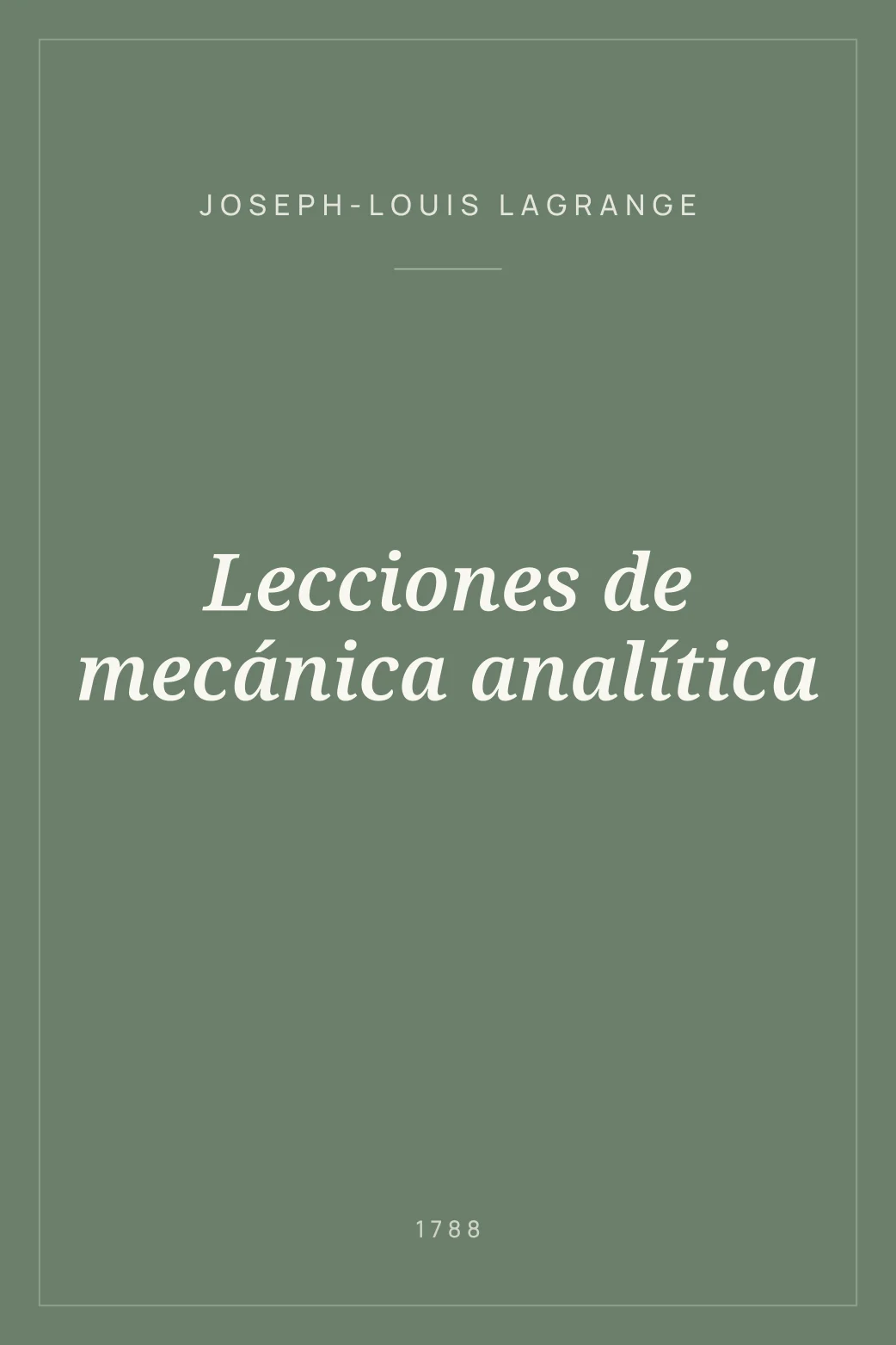 Portada de Lecciones de mecánica analítica