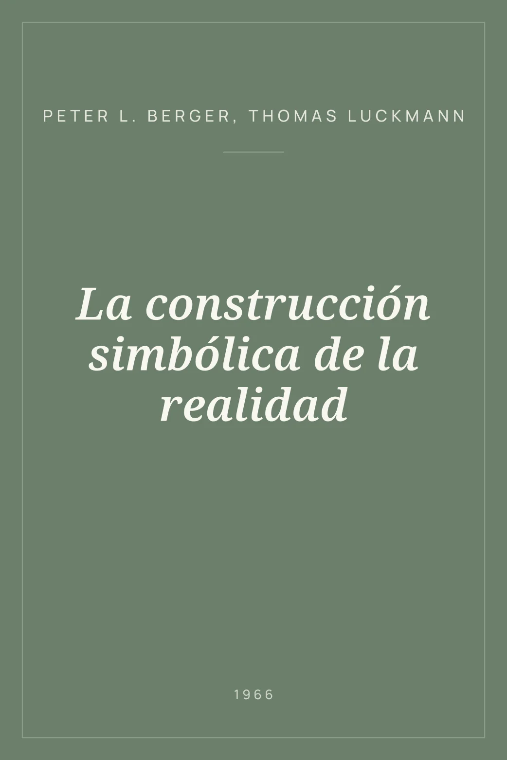 Portada de La construcción simbólica de la realidad