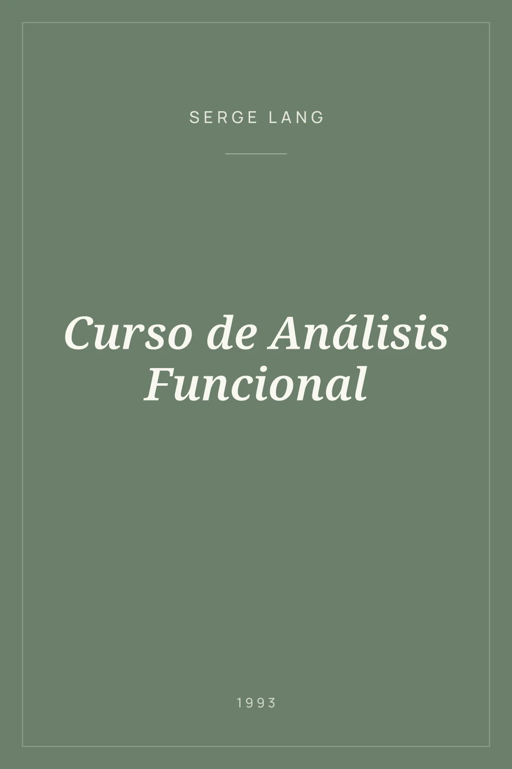 Portada de Curso de Análisis Funcional