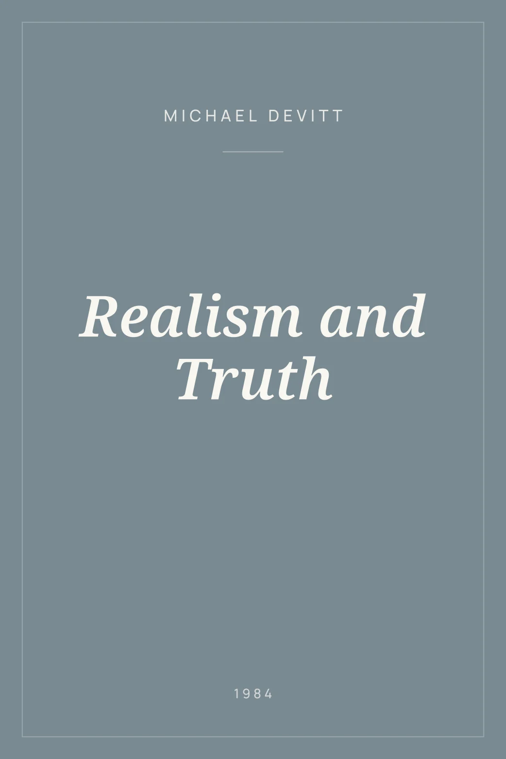 Portada de Realism and Truth