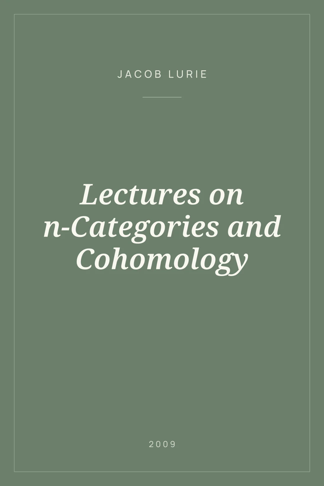 Portada de Lectures on n-Categories and Cohomology