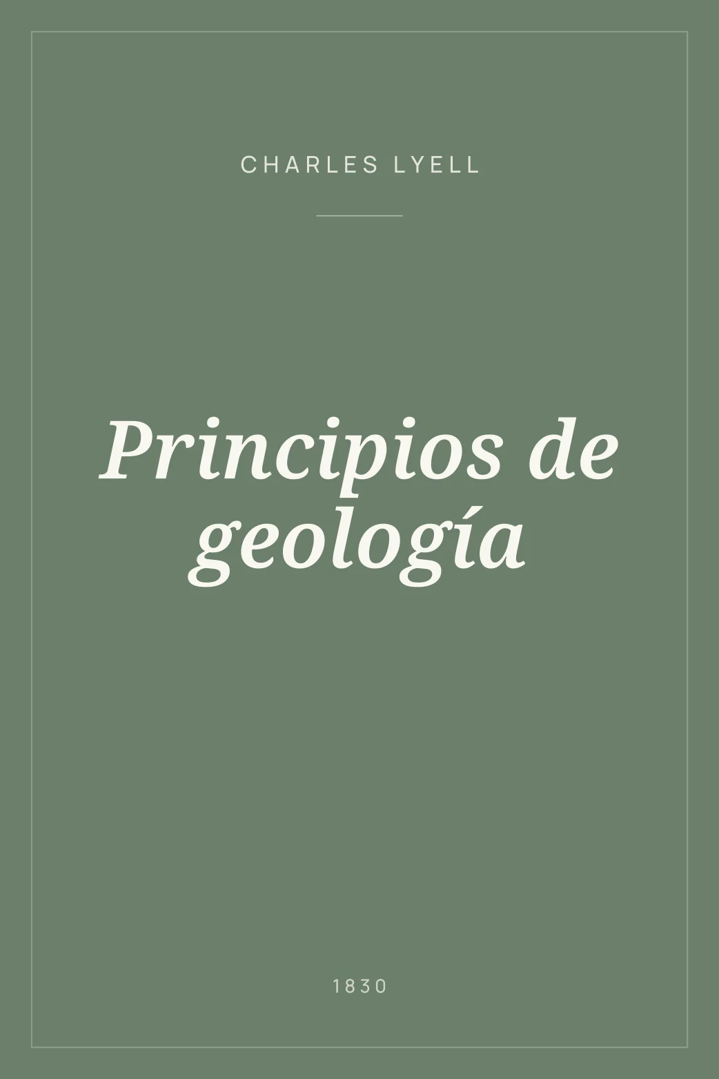 Portada de Principios de geología