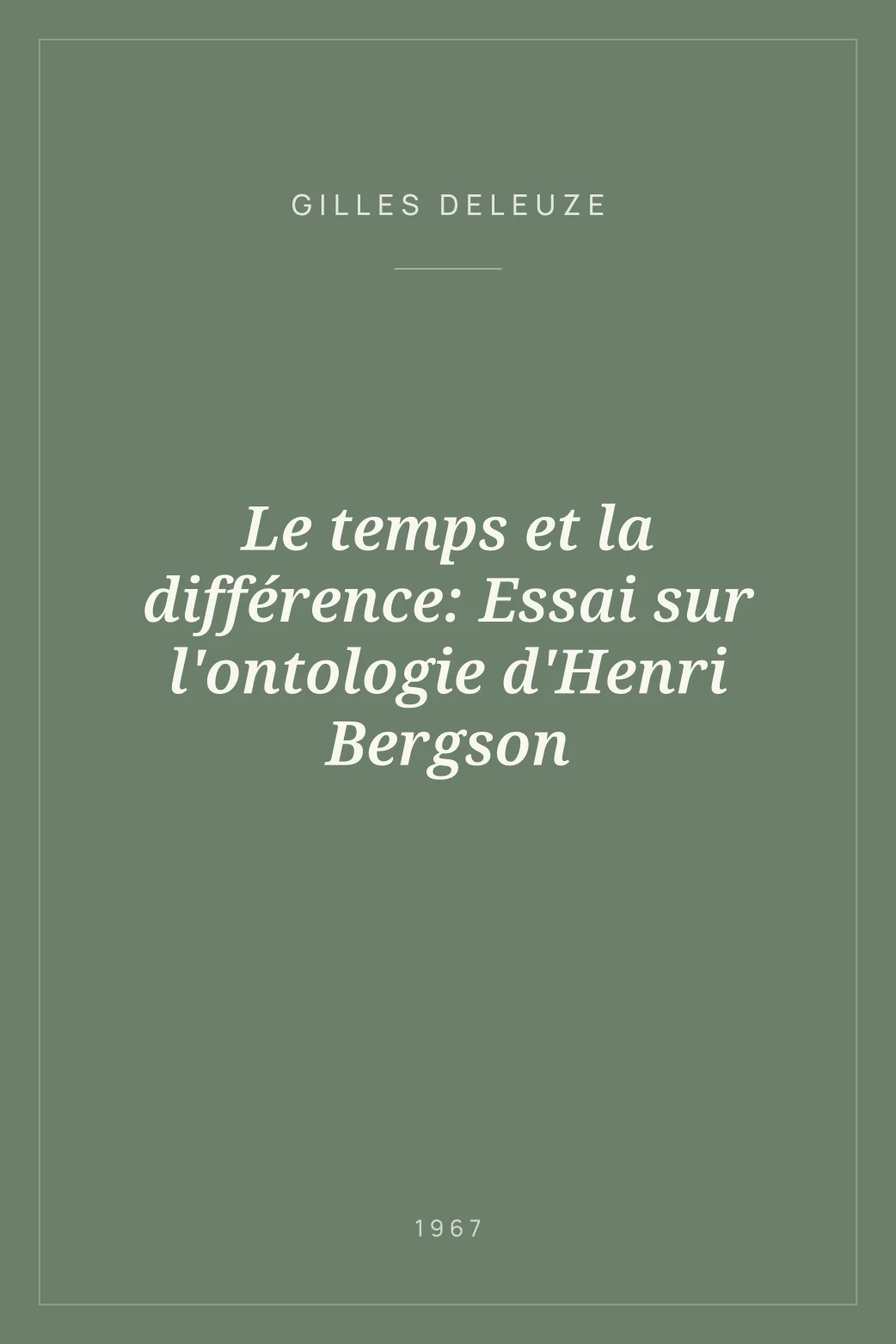 Portada de Le temps et la différence: Essai sur l'ontologie d'Henri Bergson