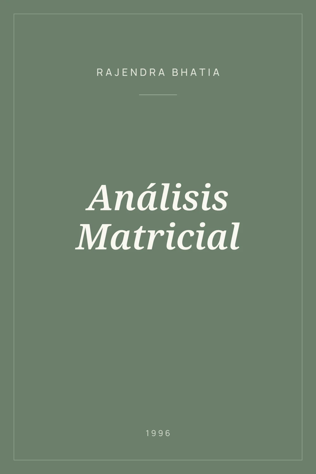 Portada de Análisis Matricial