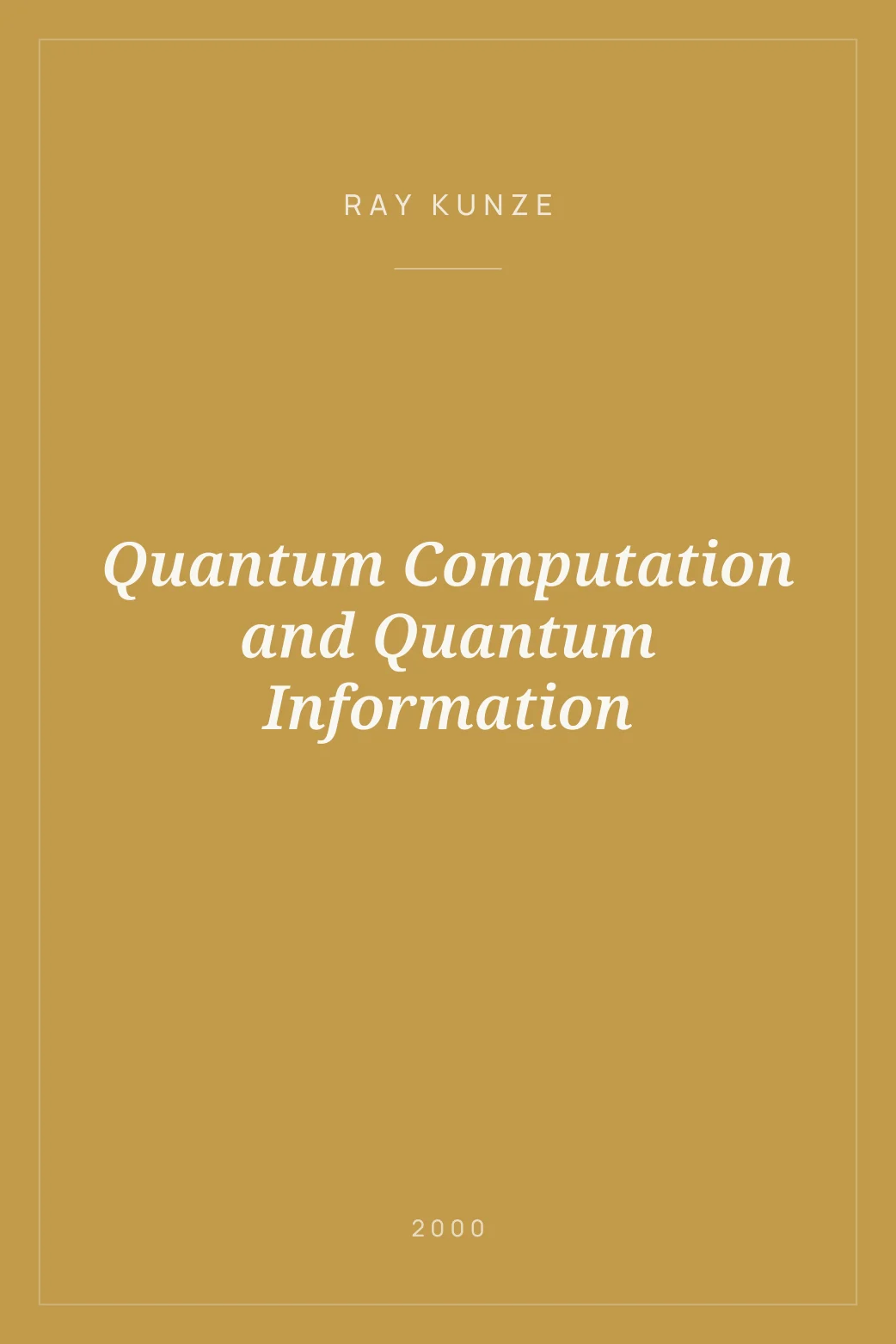 Portada de Quantum Computation and Quantum Information