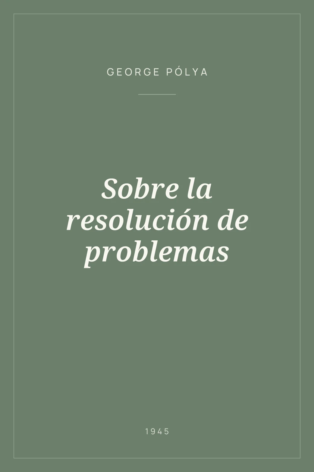 Portada de Sobre la resolución de problemas