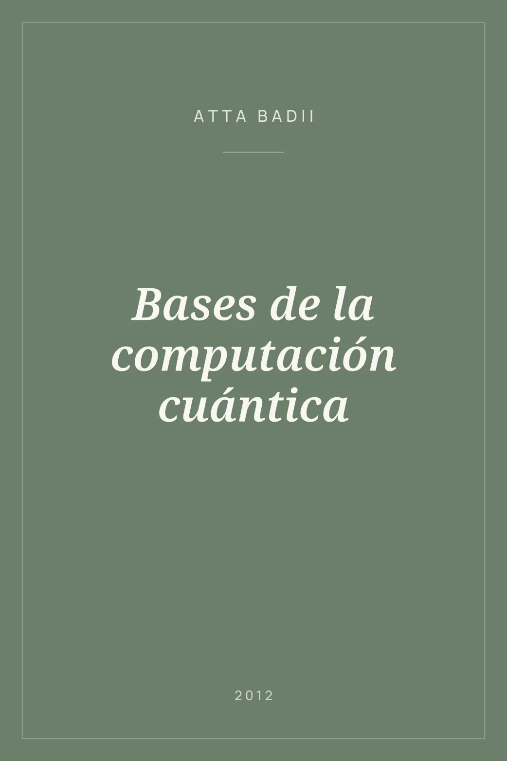 Portada de Bases de la computación cuántica