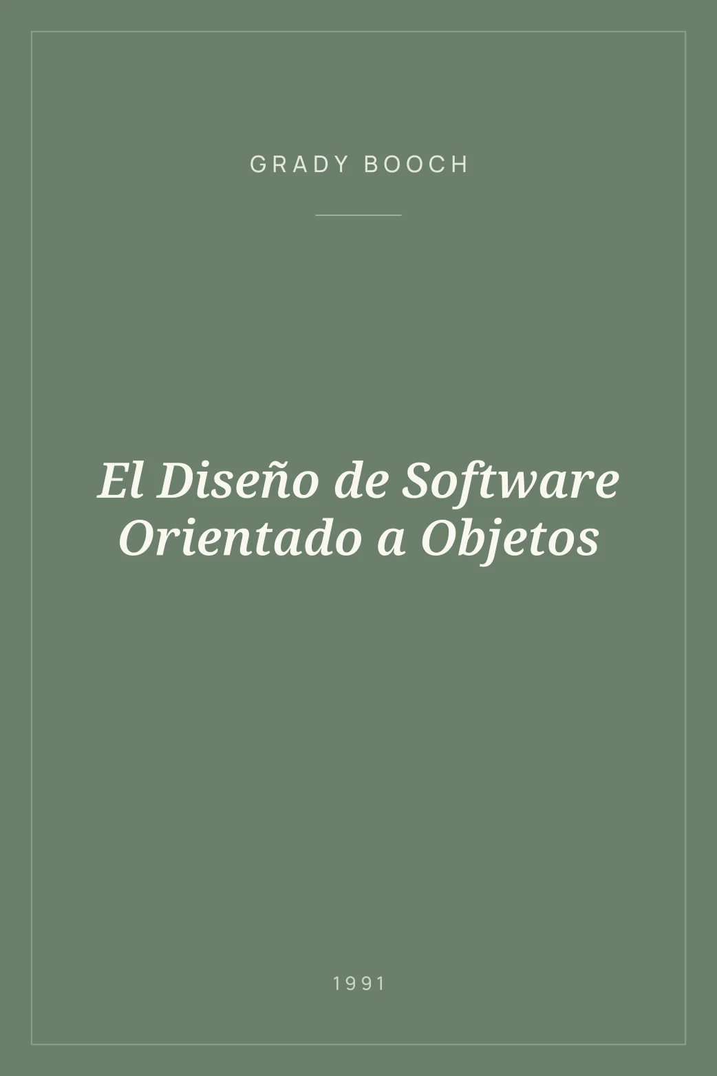 Portada de El Diseño de Software Orientado a Objetos