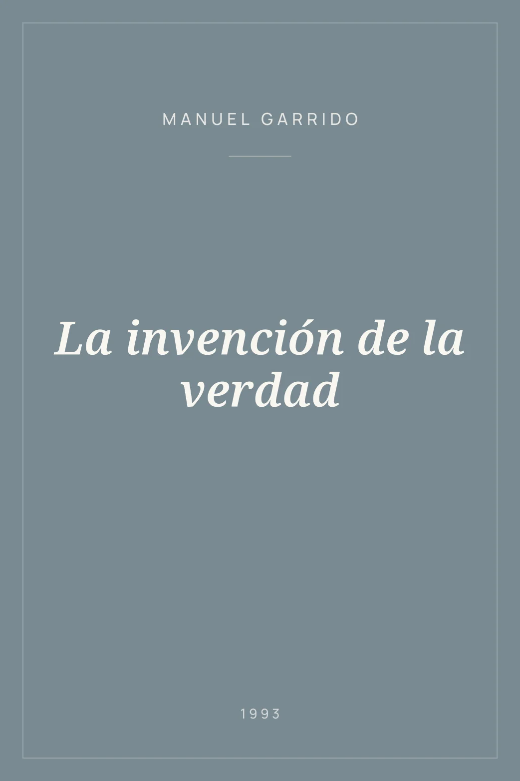 Portada de La invención de la verdad