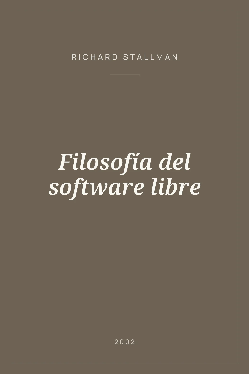 Portada de Filosofía del software libre